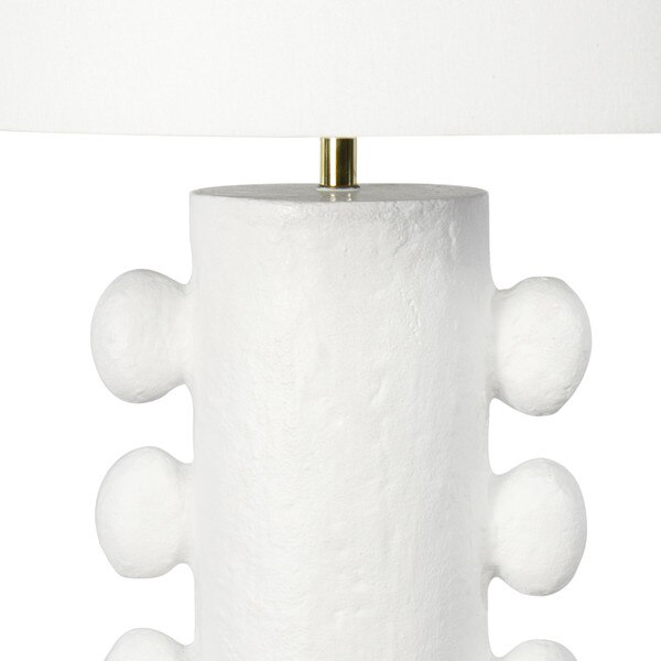white matte finish of metal table lamp base